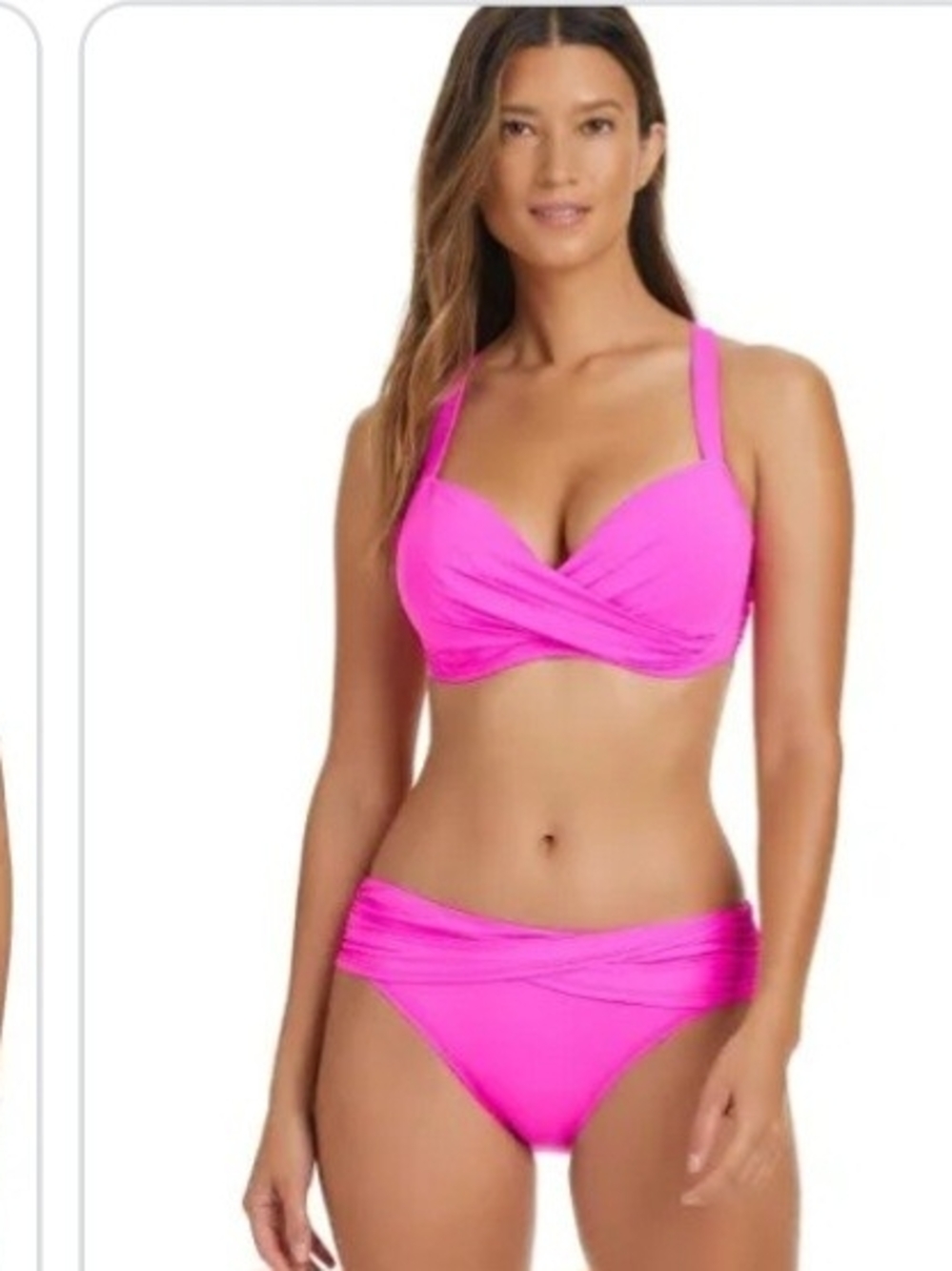 Bleu Rod Beattie Twist-Front Bikini Bottomt in Hot Pink
